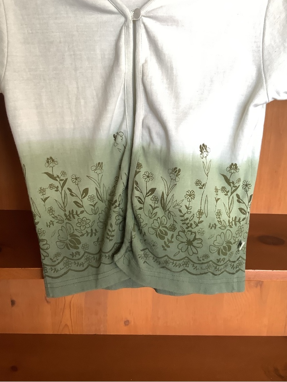 American Laundry Y2K Cardigan Tee | 2000s Floral Ombre Cotton Top Size S - Picture 2 of 12